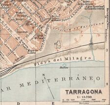 TARRAGONA Spain Original  Map  1929