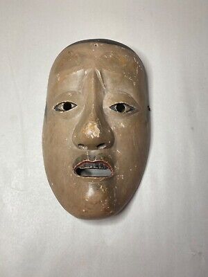 Antique  Wooden Hand Carved Ko-Omote Japanese Mask • 302.30$