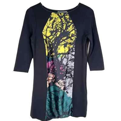 Tibi Women's 100% Silk Shift Dress 2 Round Neck 3/4 Sleeves Abstract Print - Image 1 of 4