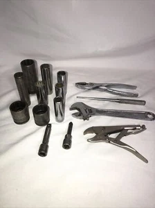 15 Pc CRAFTSMAN Lot METRIC SAE SOCKETS Pliers Vice Grips Punch 3/8 1/2 Wrench - Picture 1 of 11