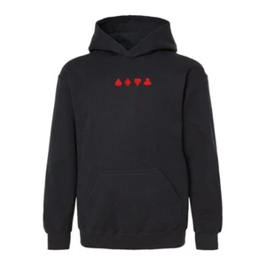 Poker Club Diamond Heart Spade Embroidered Pullover Sweat Hoodie, Poker Hoodie - Bild 1 von 3