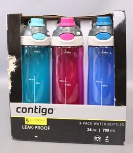 Contigo AUTOSPOUT Water Bottles, 24oz, Scuba/Very Berry/Monaco, 3-Pack - Picture 1 of 5