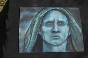 Original Art Prometheus Pastel Black Paper Nicole Swanbeck 9x12" - Picture 1 of 3