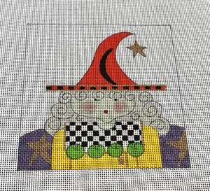 Mile High Princess Curly Witch Halloween 18 ct Hand Painted Needlepoint Canvas - Picture 1 of 3