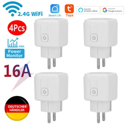 4 Stück TUYA WiFi Smart Life Socket Plug Steckdosen Buchsen Alexa Google - Bild 1 von 4
