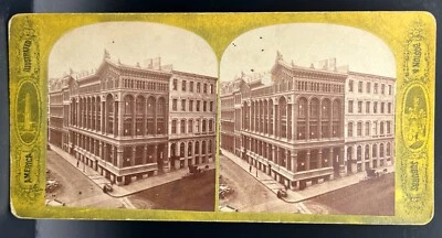 Boston Iron Building Devonshire Milk Streets Antique Stereoview Photo - Image 1 of 4