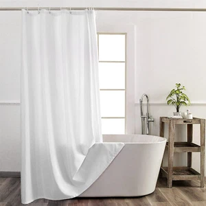 TENDA DOCCIA IN TESSUTO BIANCA 240x250 cm EXTRA LUNGA! INCL. ANELLI DOCCIA tenda da bagno - Foto 1 di 10