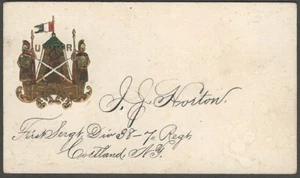 Tarjeta de visita de Caballeros de los Macabeos Cortland Nueva York Fraternal de los años 1880 - Imagen 1 de 1