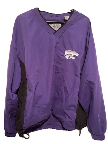 Vintage Kansas State Wildcats Embroidered Pullover Adult XL ￼Pockets Logo KS ￼ Cover