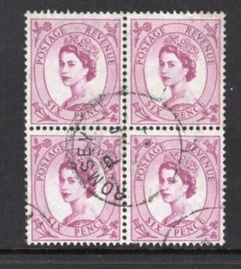 1965 QEII Wilding 6d Purple Superb used Block of Four. SG 617 - Picture 1 of 1