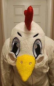 Chicken Costume Pajamas sleepwear Halloween Adult L Animal Cosplay Hood Pockets - Picture 1 of 13