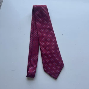 Corbata básica Brooks Brothers pura seda roja con pequeños puntos azules y amarillos - Imagen 1 de 3