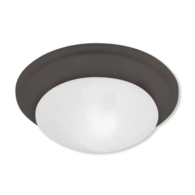 Livex Lighting 2 Light Bronze Ceiling Mount, 7303-07 - Bronze 14"Dia. x 4.75"H - Image 1 of 4