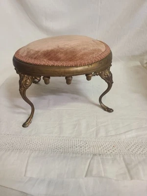 Antique Cast Iron & Wood Foot Stool - Image 1 of 4