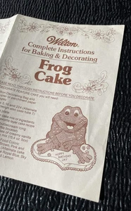 Wilton Frog Cake Pan Instrucciones Papeleo Cómo hacer instrucciones SOLO Wilton - Imagen 1 de 3