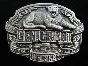 RE09129 *NOS* VINTAGE 1995 *GEN. GRANT WHISKEY* BOOZE ADVERTISEMENT BELT BUCKLE - Picture 1 of 2