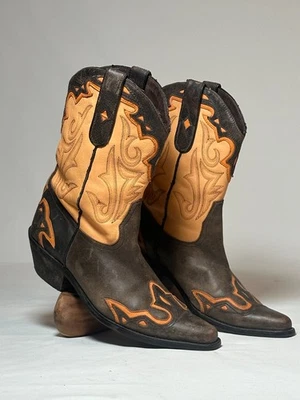 Sonora by Double H Leather Flame Western Women's Cowgirl Boots DH0016 US Size 7M - Image 1 of 4