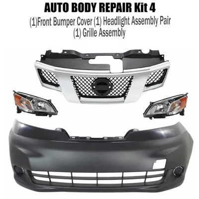 Kit de montaje de cubierta de parachoques delantero fascia y rejilla para Nissan NV200 2013-2017 Foto 1 de 4