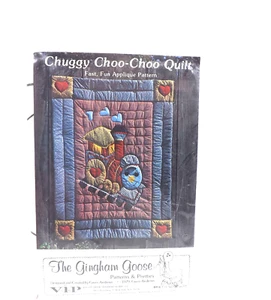 1970s Gingham Goose Chuggy Choo Choo Train Pieced Applique Crib Quilt Pattern - Picture 1 of 3