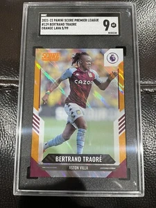 2021-22 Score Premier League Bertrand Traore Orange Lava #05/99 SGC 9 MINT Villa - Picture 1 of 4