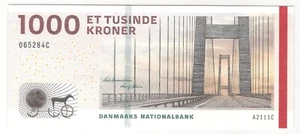 DENMARK 1000 KRONER 2011 P:69a Prefix A UNC - Picture 1 of 2