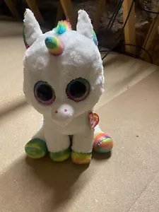 Ty Plush 42cm Large Beanie Boo Pixy the unicorn. Used in good condition with tag - Picture 1 of 7