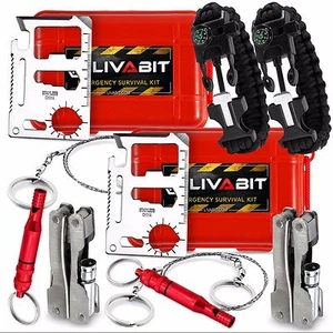 2x LIVABIT Survival Kit Notfall SOS Survive Multi Tool Pack Paracord Armband - Bild 1 von 12