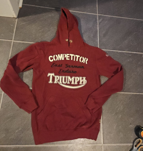 ALEXANDER MCQUEEN FELPA CON CAPPUCCIO UOMO TRIUMPH MOTORCYCLES STEVE MCQUEEN EAST GERMAN ENDURO TAGLIA S