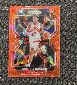 2021-22 Panini Prizm Scottie Barnes Red Cracked Ice Rookie #320 Toronto Raptors