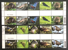 GB 2023 RIVER WILDLIFE GUTTER PAIRS STAMP SET, MNH, issue date 13/07/2023
