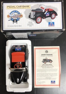 Vintage 1997 Crown Premiums Big A 1941 Garton Pedal Car Coin Bank #41 NIB COA - Image 1 of 4