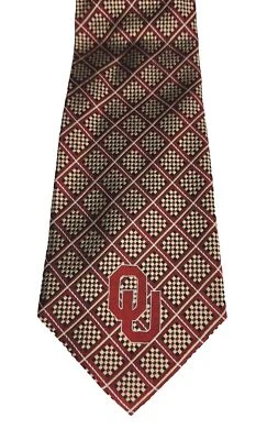 Oklahoma Sooners Silk Tie Men's 100% silk by Eagles Wings OU Sooners Necktie - Image 1 of 4