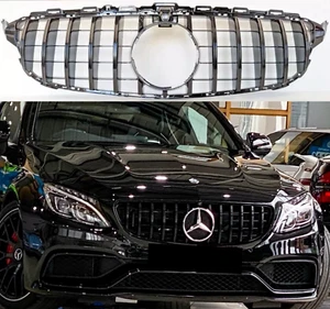 Rejilla negra con brillo parachoques delantero para Mercedes Clase C W205 C300de 2014-18 - Imagen 1 de 18
