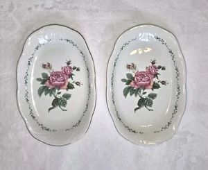 GIBSON HOUSEWARES 13" X 8" Serving Platter In Victorian Rose Pattern (Set Of 2) - Picture 1 of 7