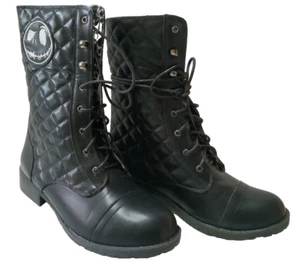 Nightmare Before Christmas Quilted Boots Lace Up Fold Down Women's Size W6 - Picture 1 of 7