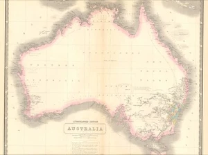 1845 Australia map by A.K. Johnston ~ 25.8" x 21.2" Antique Pastel color - Picture 1 of 7