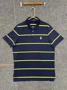Ralph Lauren Shirt Mens Large Green Blue Striped RLX Short Sleeve Golf Golfer - Picture 1 of 7