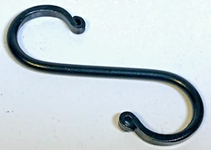 New Hand Worked Black 4 1/2" Wrought Iron Fancy S Hook USA Home Garden Antique S - Picture 1 of 6