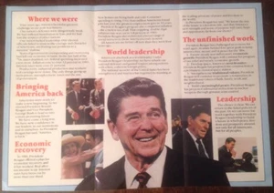 RONALD REAGAN SET Zeitung BUSH '84 informative Broschüre 6 Seiten Faltbar George - Bild 1 von 4
