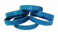 Teal Awareness Bracelets 6 Piece Lot Silicone Wristband Jelly Cancer Cause New