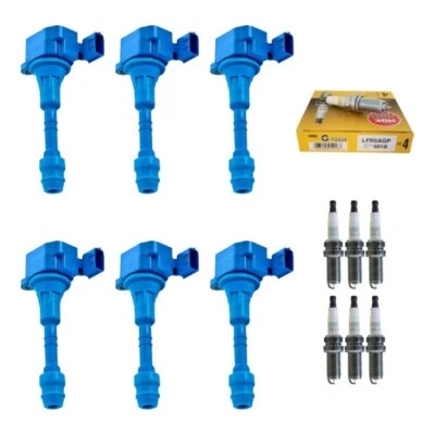 Juego de 6 bobinas de encendido de rendimiento y bujías NGK para Infiniti/Nissan/Suzuki Foto 1 de 4