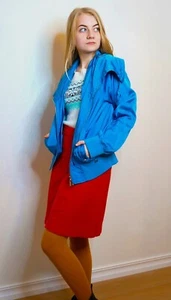 Like vintage 1990s blue viscose cotton jacket. - Picture 1 of 3