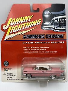 2001 Johnny Lightning American Chrome 1957 Lincoln Premiere Pink 1:64 Scale