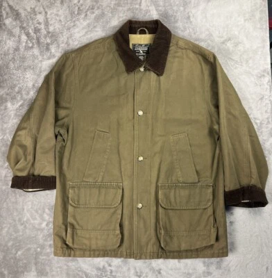 Eddie Bauer Jacket Mens L Tan Brown Chore Barn Field Coat Lined Canvas Outdoor - Image 1 of 4