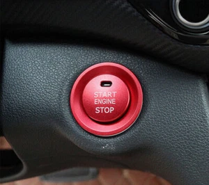 Anillo de botón de encendido de parada de arranque de motor de aluminio rojo para Hyundai Elantra 2017-20 - Imagen 1 de 10