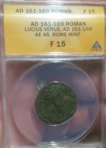 Lucius Verus AD 161-169 AE AS Rome Mint . Roman Imperial. ANACSF15 - Picture 1 of 2