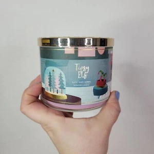 Bath & Body Works TIPSY ELF 3 Wick Large Scented Candle 14.5 oz Christmas Santa - Picture 1 of 5