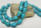 Lot  2 Natural Blue Turquoise Gemstone 15-21 mm Drop Shaped Bead 16'' Strand US