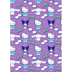 Hello Kitty Kuromi Cinamonroll Clouds Rainbows and Friends Soft Flannel Blanket - Picture 1 of 2
