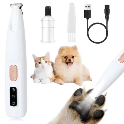 WARMOW Saffory Pet Micro Precision Trimmer Paw Rechargeable Dog for Paws with LED Light